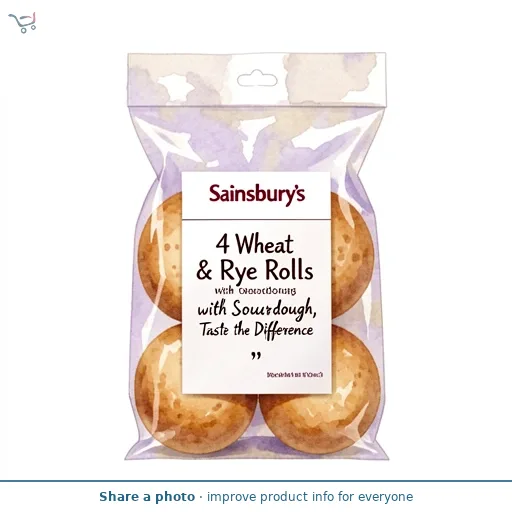 Sainsbury's 4 Wheat & Rye Rolls with Sourdough, Taste the Difference