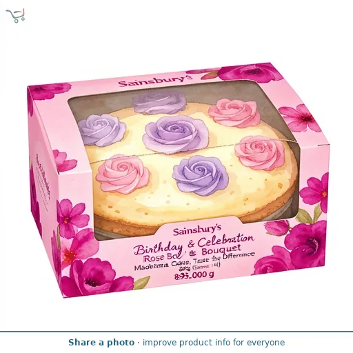 Sainsbury's Birthday & Celebration Rose Bouquet Madeira Cake, Taste the Difference 895g (Serves 14)