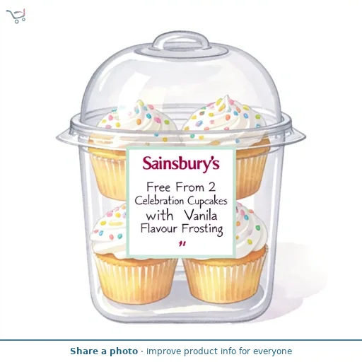 Sainsbury's Free From 2 Celebration Cupcakes with Vanilla Flavour Frosting