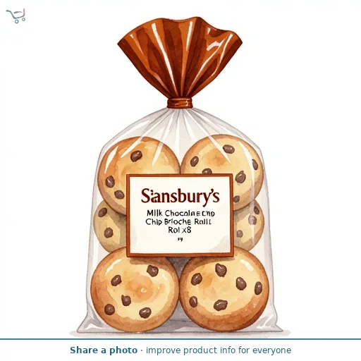 Sainsbury's Milk Chocolate Chip Brioche Roll x8