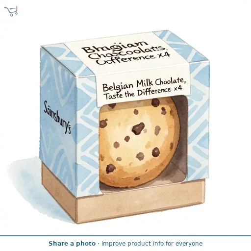 Sainsbury's Belgian Milk Chocolate Cookies, Taste the Difference x4
