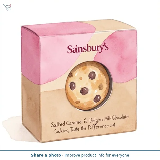 Sainsbury's Salted Caramel & Belgian Milk Chocolate Cookies, Taste the Difference x4