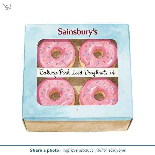 Sainsbury's Bakery Pink Iced Doughnuts x4