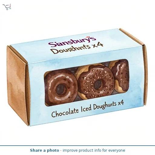 Sainsbury's Chocolate Iced Ring Doughnuts x4