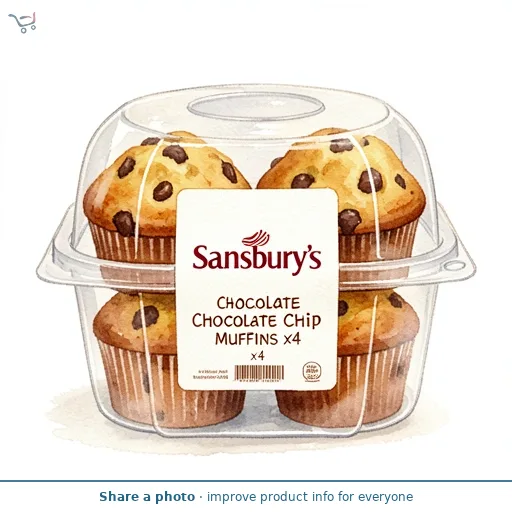 Sainsbury's Chocolate Chip Muffins x4