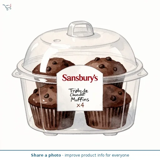 Sainsbury's Triple Chocolate Muffins x4