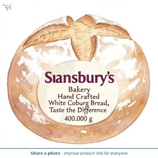 Sainsbury's Bakery Hand Crafted White Coburg Bread, Taste the Difference 400g