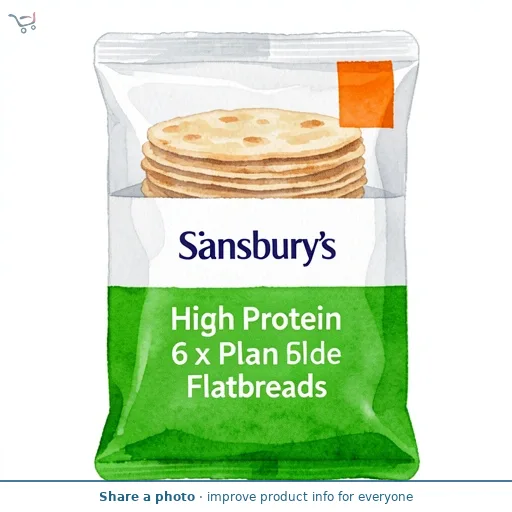Sainsbury's High Protein 6 x Plain Folded Flatbreads