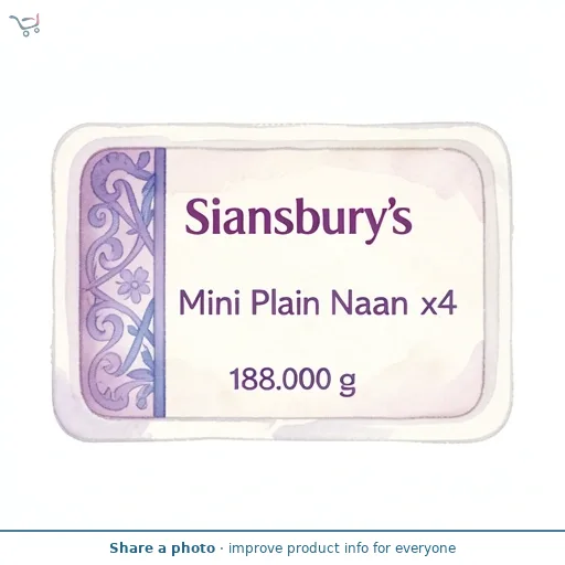 Sainsbury's Mini Plain Naan x4 188g
