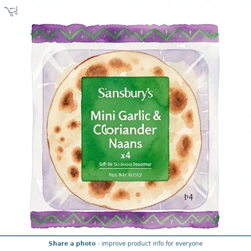 Sainsbury's Mini Garlic & Coriander Naans x4