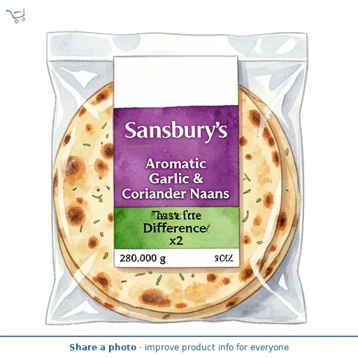Sainsbury's Aromatic Garlic & Coriander Naans, Taste Difference x2 280g