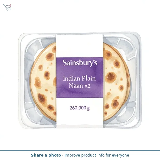 Sainsbury's Indian Plain Naan x2 260g
