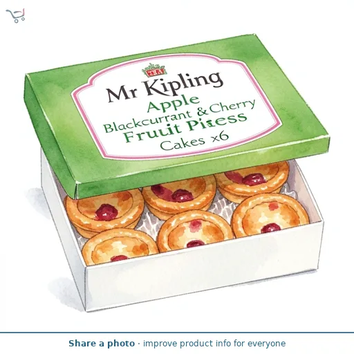 Mr Kipling Apple, Blackcurrant & Cherry Fruit Pies Cakes x6