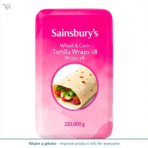Sainsbury's Wheat & Corn Tortilla Wraps x8 320g