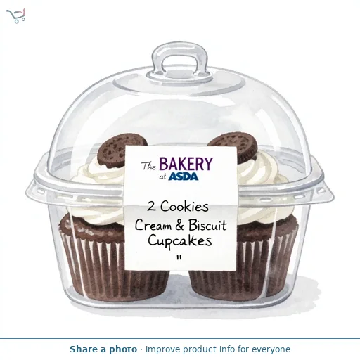 The BAKERY at ASDA 2 Cookies & Cream Biscuit Cupcakes