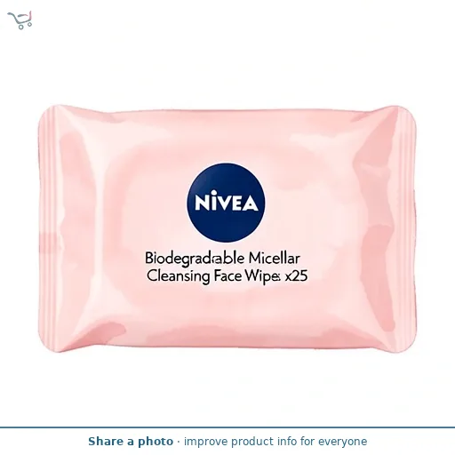 Nivea Biodegradable Micellar Cleansing Face Wipes x25