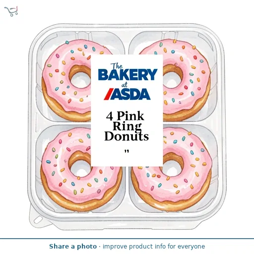 The BAKERY at ASDA 4 Pink Ring Donuts