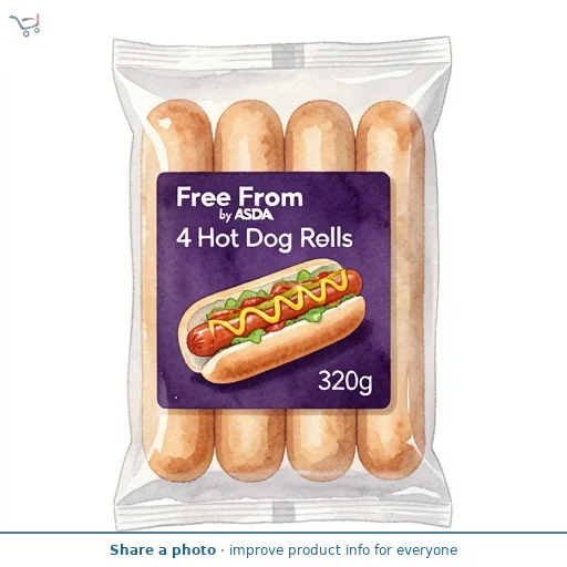 Free From by ASDA 4 Hot Dog Rolls 320g