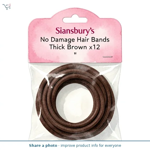 Sainsbury's No Damage Hair Bands Thick Brown x12
