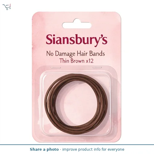 Sainsbury's No Damage Hair Bands Thin Brown x12