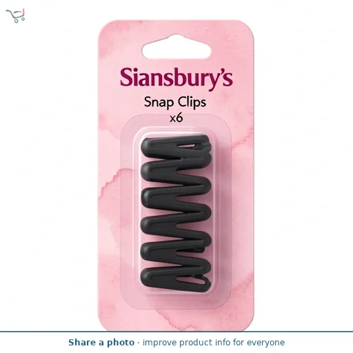 Sainsbury's Snap Clips Black x6
