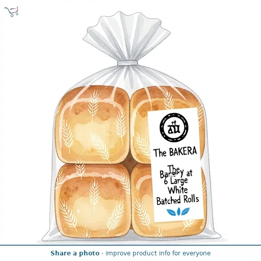 The BAKERY at ASDA The Bakery at  6 Large White Batched Rolls