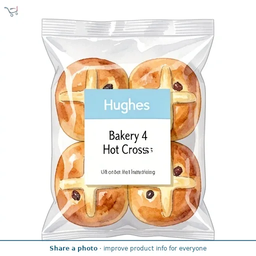 Hughes Bakery 4 Hot Cross Buns