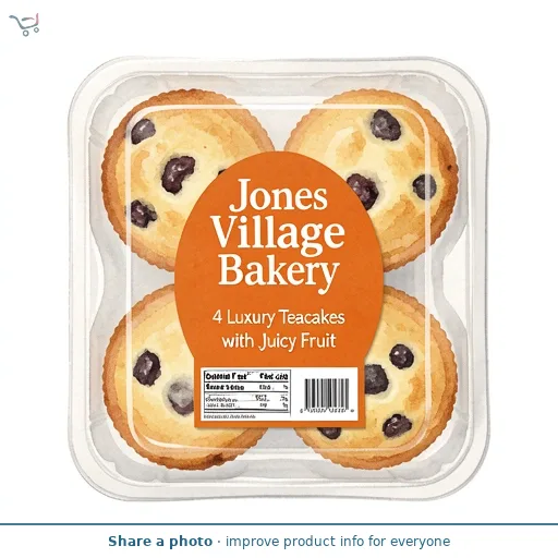 Jones Village Bakery 4 Luxury Teacakes with Juicy Fruit