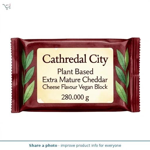 Cathedral City Plant Based Extra Mature Cheddar Cheese Flavour Vegan Block 280g