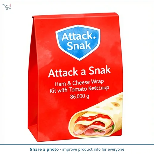 Attack a Snak Ham & Cheese Wrap Kit with Tomato Ketchup 86g