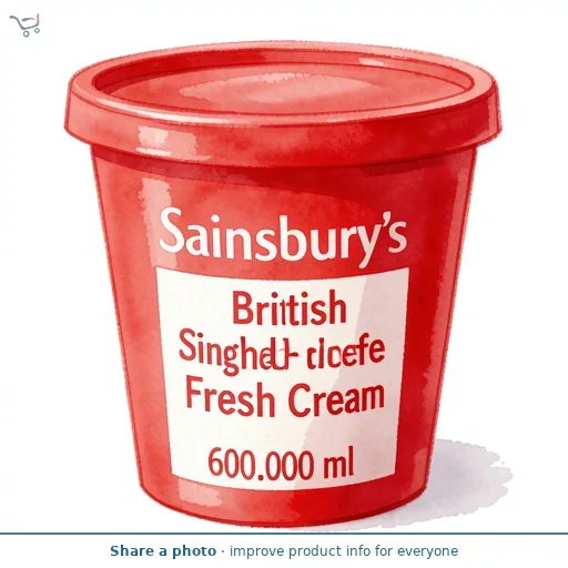 Sainsbury's British Single Fresh Cream 600ml
