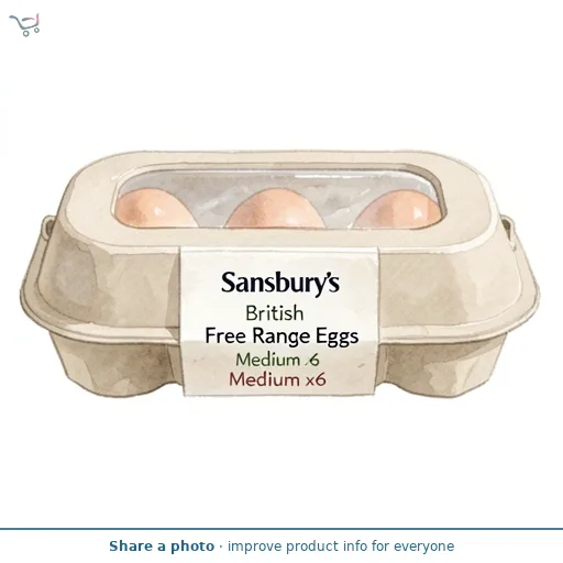 Sainsbury's British Free Range Eggs Medium x6