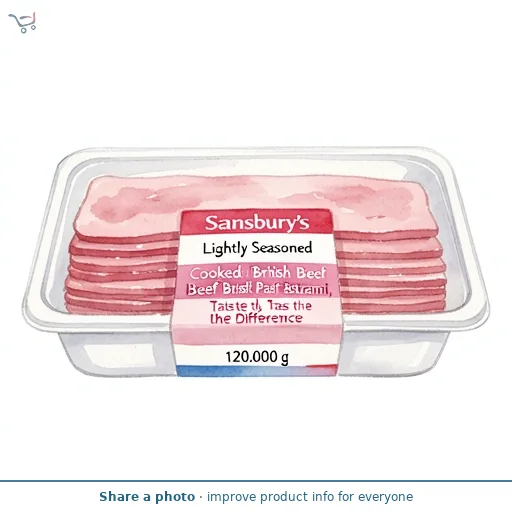 Sainsbury's Lightly Seasoned Cooked British Beef Brisket Pastrami, Taste the Difference 120g