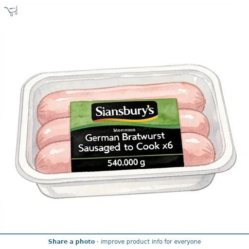 Sainsbury's German Bratwurst Sausages Inspired to Cook x6 540g