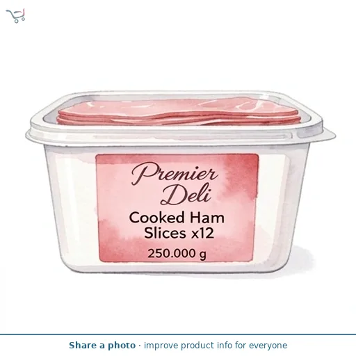 Premier Deli Cooked Ham Slices x12 250g