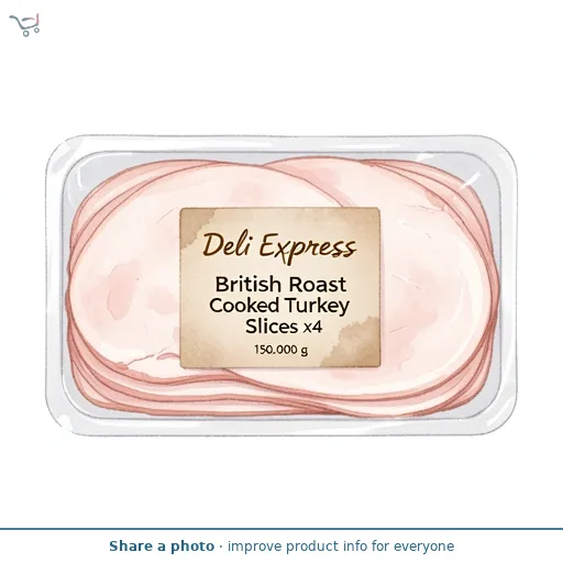 Deli Express British Roast Cooked Turkey Slices x4 150g
