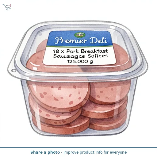 Premier Deli 18 x Pork Breakfast Sausage Slices 125g