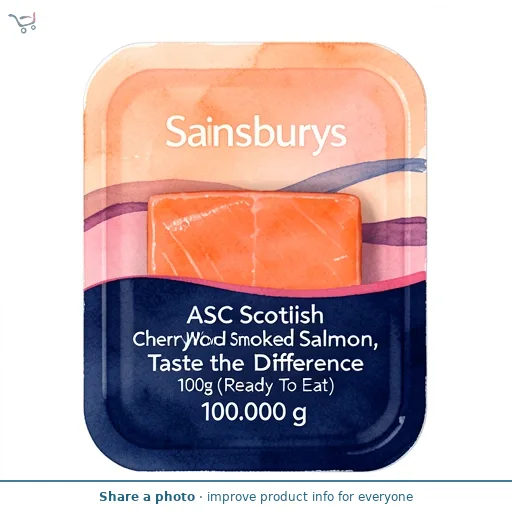Sainsbury's ASC Scottish Cherry Wood Smoked Salmon, Taste the Difference 100g (Ready To Eat)