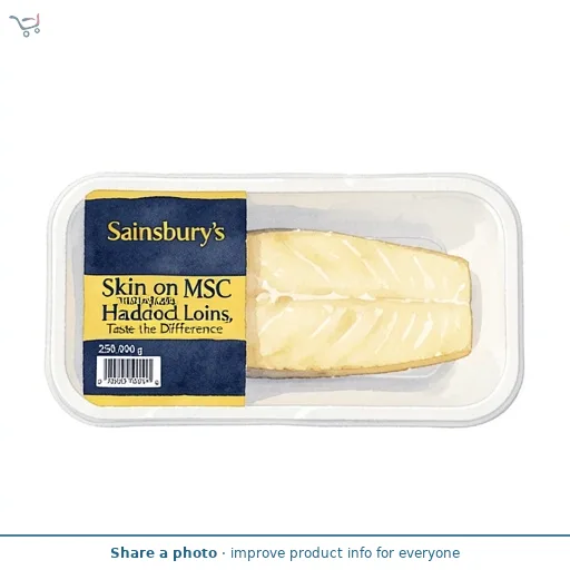Sainsbury's Skin on MSC Smoked Haddock Loins, Taste the Difference 250g