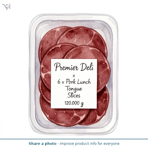 Premier Deli 6 x Pork Lunch Tongue Slices 120g