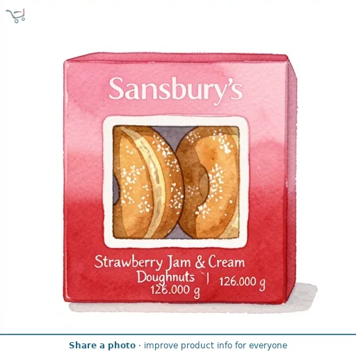 Sainsbury's Strawberry Jam & Cream Doughnuts 2x63g