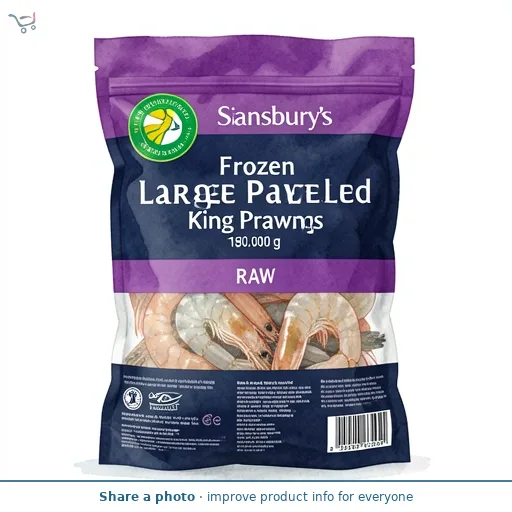 Sainsbury's Frozen Large Raw Peeled King Prawns ASC 180g