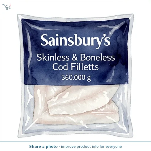 Sainsbury's Skinless & Boneless Cod Fillets 360g