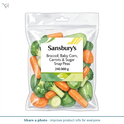 Sainsbury's Broccoli, Baby Corn, Carrots & Sugar Snap Peas 240g