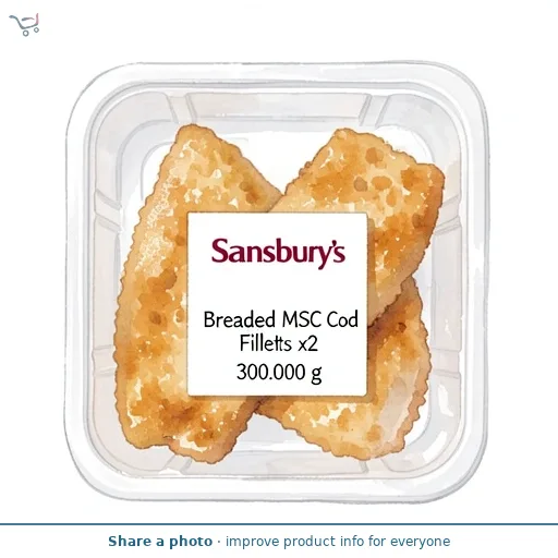 Sainsbury's Breaded MSC Cod Fillets x2 300g