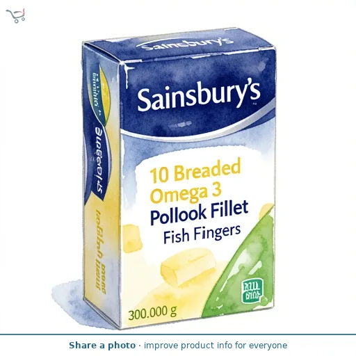 Sainsbury's 10 Breaded Omega 3 Pollock Fillet Fish Fingers 300g