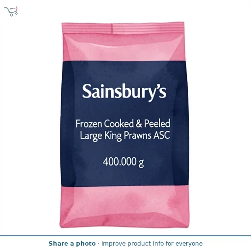 Sainsbury's Frozen Cooked & Peeled Large King Prawns ASC 400g