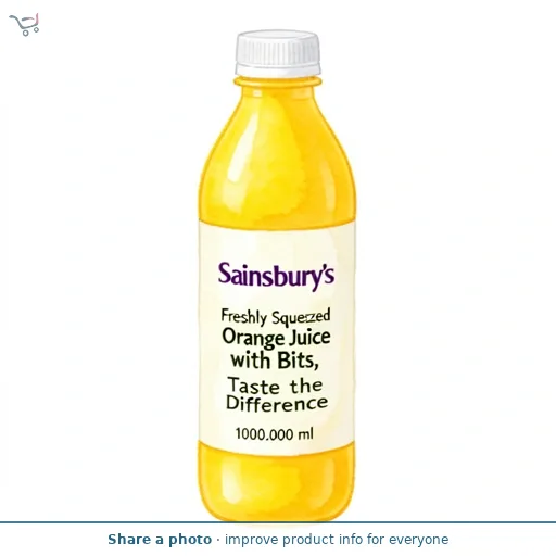 Sainsbury's Freshly Squeezed Orange Juice with Bits, Taste the Difference 1L