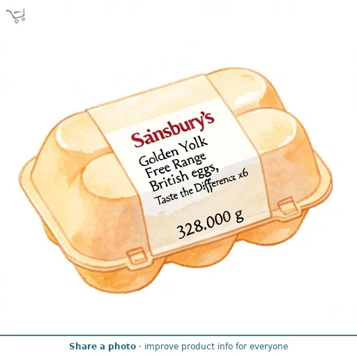 Sainsbury's Golden Yolk Free Range British Eggs, Taste the Difference x6 328g