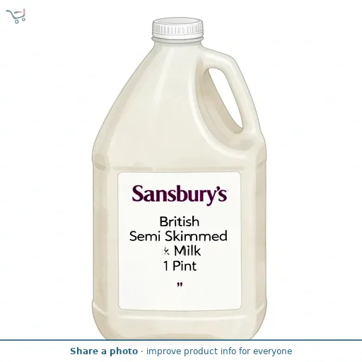 Sainsbury's British Semi Skimmed Milk 1 Pint